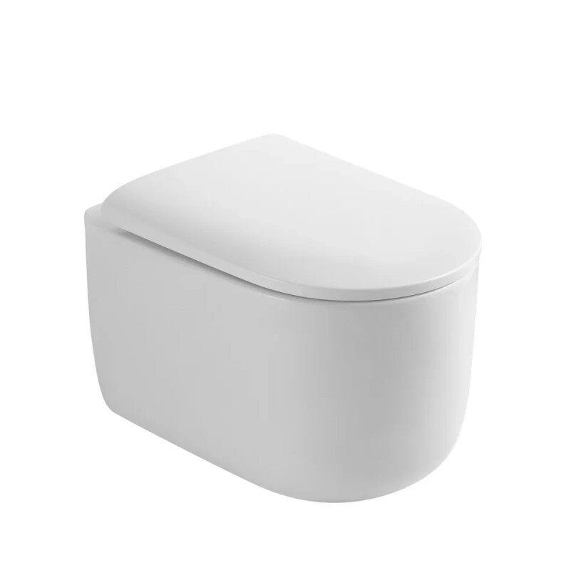 Изображение товара Подвесной унитаз Boheme Flow 969-SET-W, безободковый, смыв торнадо, крышка микролифт, цвет белый