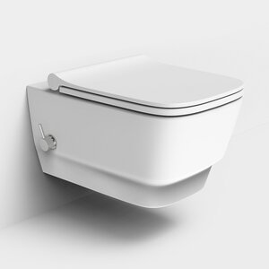 Изображение товара Подвесной безободковый унитаз Boheme Bello 971-2-MW, с функцией биде, цвет белый матовый