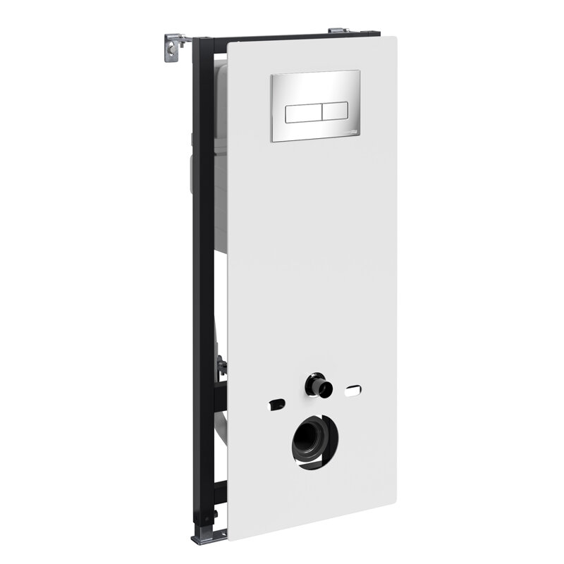 Изображение товара Инсталляция для унитаза WasserKraft Abens 20TLT.010.ME.WH.CH03 с стеклянной панелью и механической 