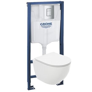 Изображение товара Инсталляция Grohe Rapid SL GH 39182001 для подвесного унитаза с микролифтом и хром клавишей