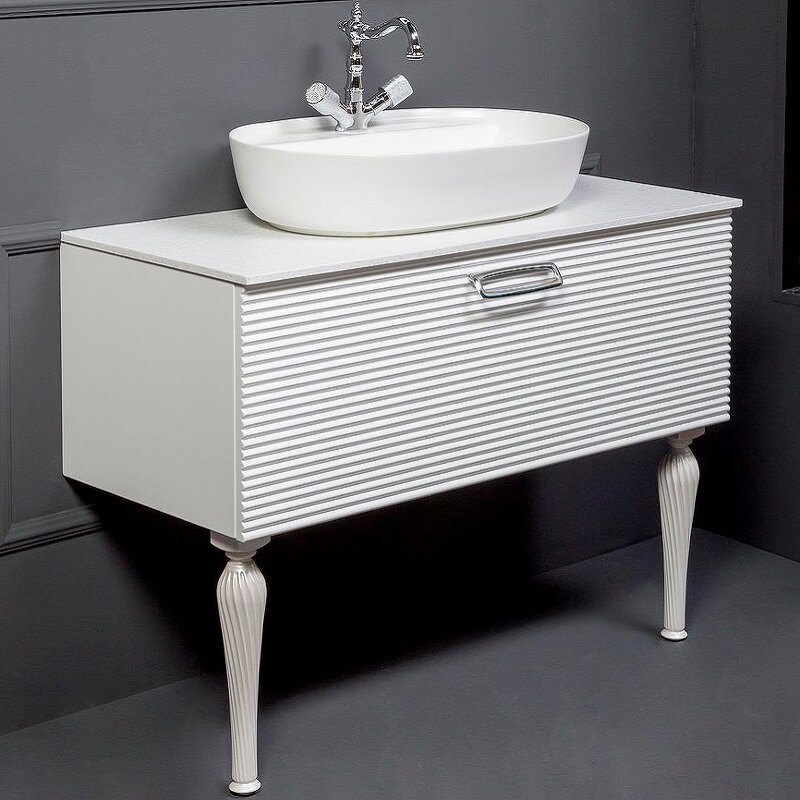 Изображение товара Тумба под раковину Armadi Art Vallessi Avantgarde Linea 100 см, 842-100-WCR, цвет белый, хром Изображение товара Тумба под раковину Armadi Art Vallessi Avantgarde Linea 100 см, 842-100-WCR, цвет белый, хром