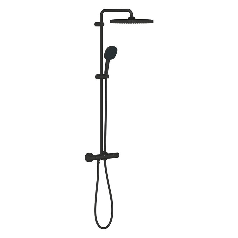 Изображение товара Душевая система Grohe Tempesta Cube 250 266892431, термостатическая, черная матовая Изображение товара Душевая система Grohe Tempesta Cube 250 266892431, термостатическая, черная матовая