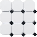 Мозаика Starmosaic Geometry Octagon Big White/Black Matt С0002902, 30 x 30 см, GTPL61466/CLA006, белый, черный - фото 1