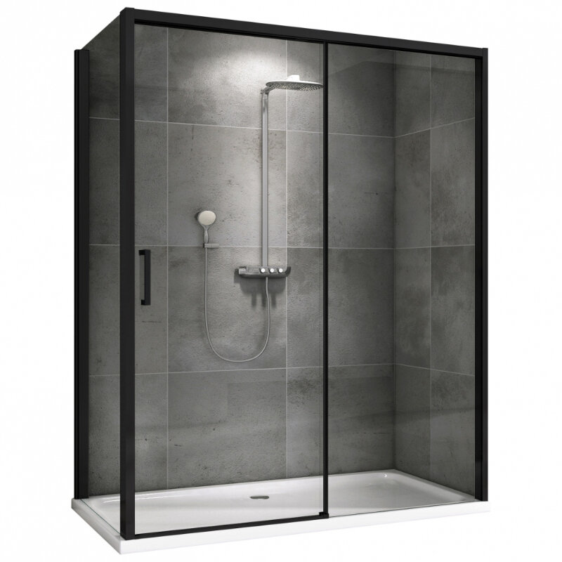 Изображение товара Душевой уголок Abber Komfort AG93170B-S102B 170x100 см закаленное стекло черный профиль Германия