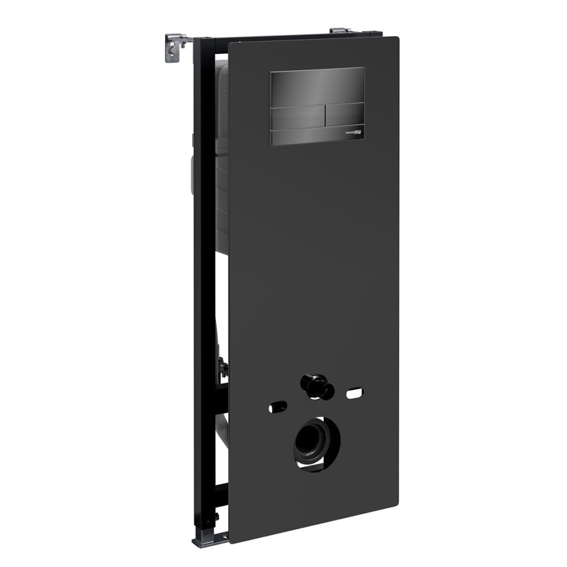 Изображение товара Инсталляция унитаза WasserKraft Abens 20TLT стеклянная черная механическая кнопка