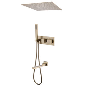 Изображение товара Душевая система Abber Daheim AF8254G термостатическая золото матовое Германия