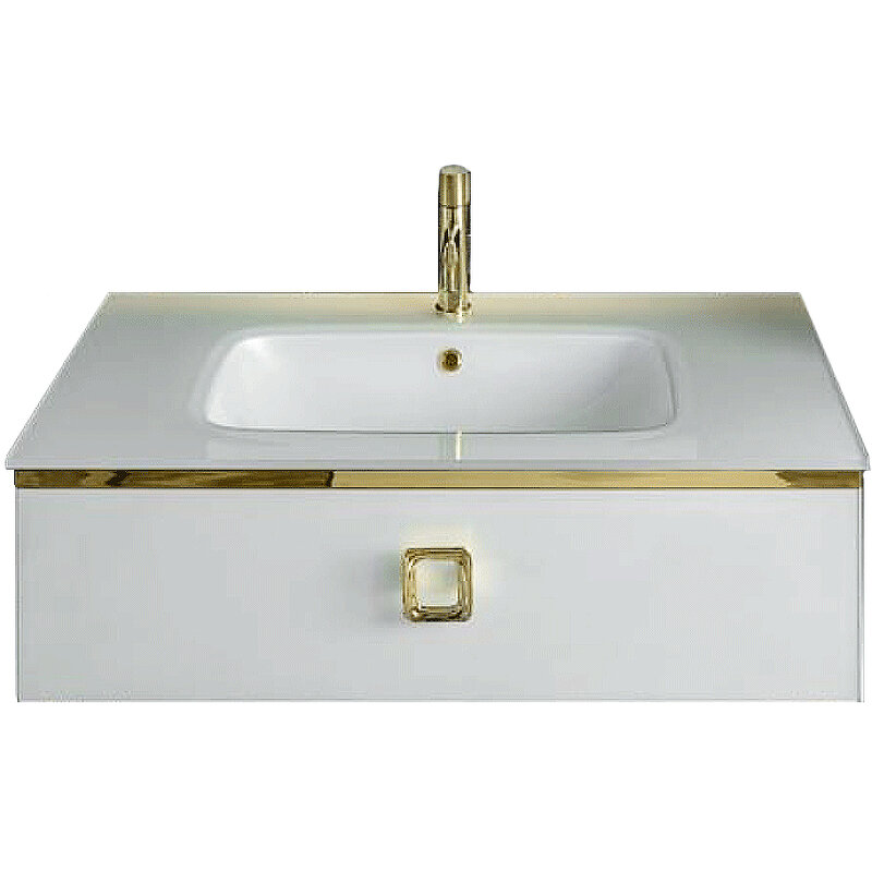 Изображение товара Тумба под раковину Armadi Art Lucido 770-100-W, 100 см, жемчужный белый