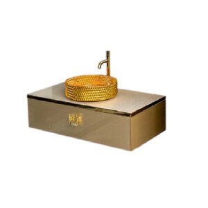 Изображение товара Тумба под раковину Armadi Art Lucido 770-100-Light Gold 100 см подвесная