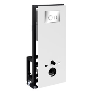 Изображение товара Инсталляция для унитаза WasserKraft Glan 66TLT.010.ME.WH.CH01 с регулятором смыва и стеклянной пане