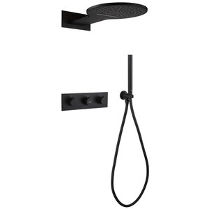 Изображение товара Душевая система Abber Wasser Kreis AF8151B, термостатическая, цвет черный матовый