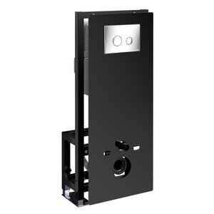 Изображение товара Инсталляция для унитаза WasserKraft Glan с черной стеклянной панелью и хром кнопкой