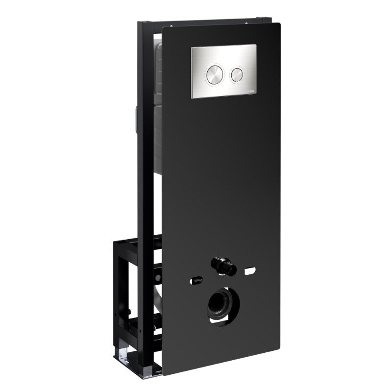 Изображение товара Инсталляция для унитаза WasserKraft Glan с черной панелью и кнопкой смыва никель