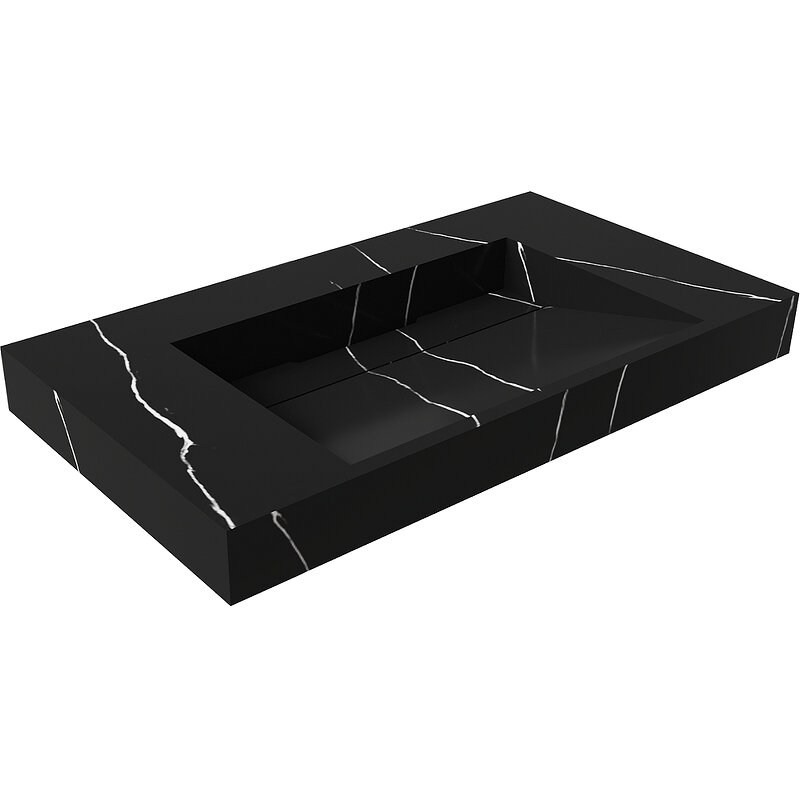 Изображение товара Раковина Armadi Art Flat 859-080-NM, 80 см, моноблок, цвет nero marquina