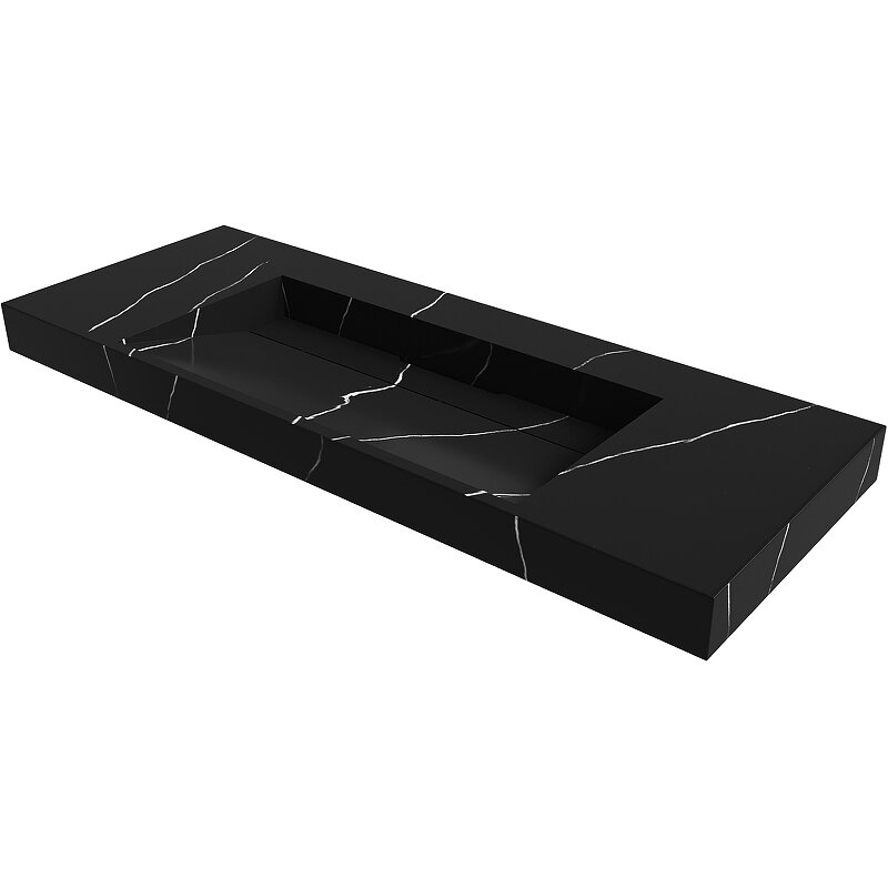 Изображение товара Раковина Armadi Art Flat 859-120-NM, 120 см, подвесная, искусственный камень, черная