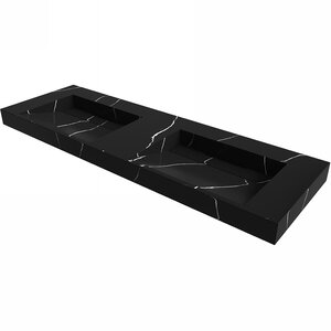 Изображение товара Раковина Armadi Art Flat 859-140-NM, 140 см, моноблок, цвет nero marquina