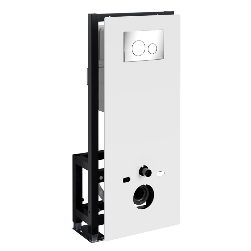 Изображение товара Инсталляция для унитаза WasserKraft Glan 66TLT.010.ME.WH.CH02 с стеклянной панелью