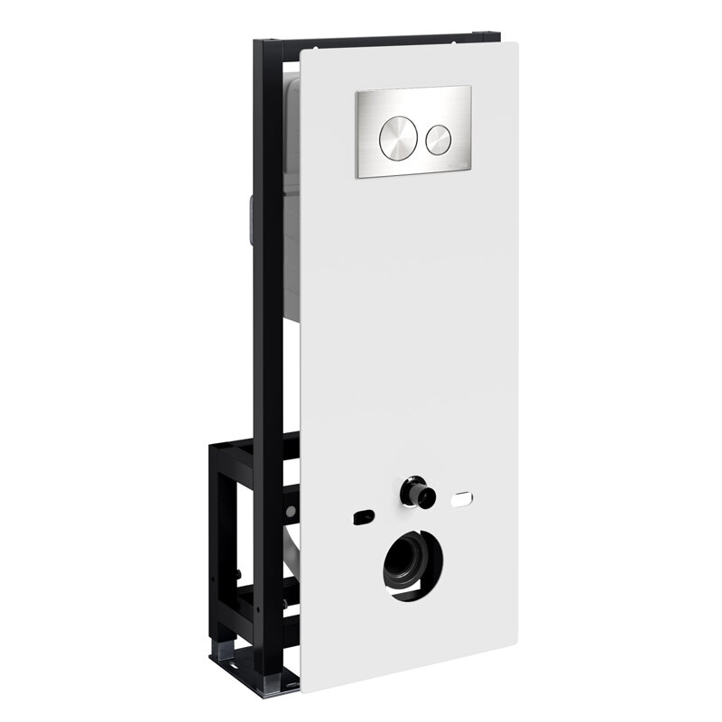 Изображение товара Инсталляция для унитаза WasserKraft Glan 66TLT с стеклянной панелью никель 10 лет гарантии