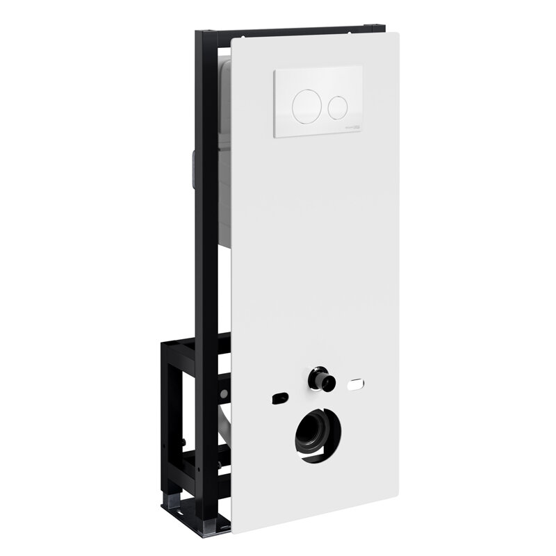 Изображение товара Инсталляция для унитаза WasserKraft Glan 66TLT.010.ME.WH.WM02 с стеклянной панелью белая