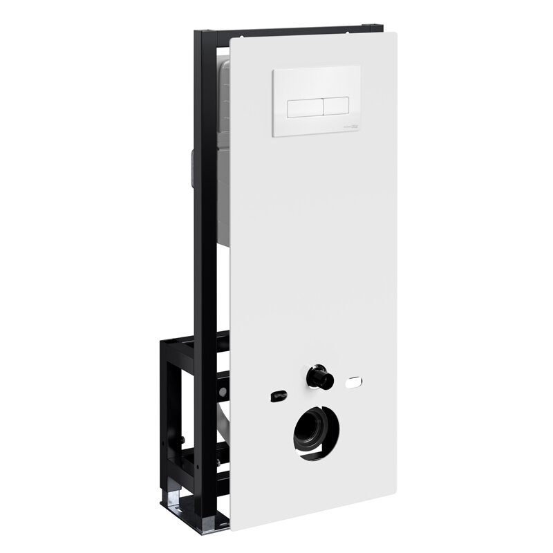 Изображение товара Инсталляция для унитаза WasserKraft Glan 66TLT.010.ME.WH.WH03, декоративная стеклянная панель белая, механическая кнопка смыва белая Изображение товара Инсталляция для унитаза WasserKraft Glan 66TLT.010.ME.WH.WH03, декоративная стеклянная панель белая, механическая кнопка смыва белая