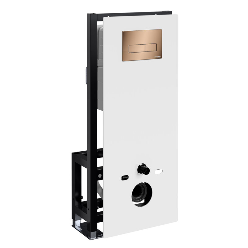 Изображение товара Инсталляция для унитаза WasserKraft Glan 66TLT 010 с стеклянной панелью белая механическая кнопка з