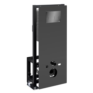 Изображение товара Инсталляция для унитаза WasserKraft Glan с стеклянной панелью черная механическая кнопка