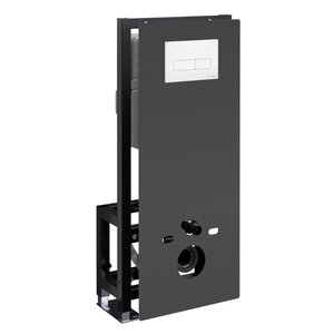 Изображение товара Инсталляция для унитаза WasserKraft Glan 66TLT 010 ME BL WH03, черная стеклянная панель, механическ