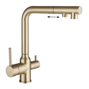 Изображение товара Смеситель Abber Emotion AF8814G, для кухонной мойки, с подключением к фильтру, цвет золото матовое