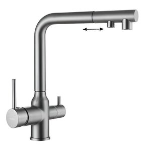 Изображение товара Смеситель Abber Emotion AF8814NG, для кухонной мойки, с подключением к фильтру, цвет никель