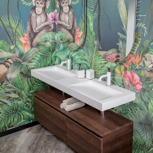 Изображение товара Раковина Armadi Art Flat 859-140-2, 140 см, моноблок, цвет белый матовый