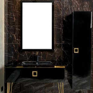 Изображение товара Подвесная тумба под раковину Armadi Art Lucido 770-080-B 81 см черная МДФ