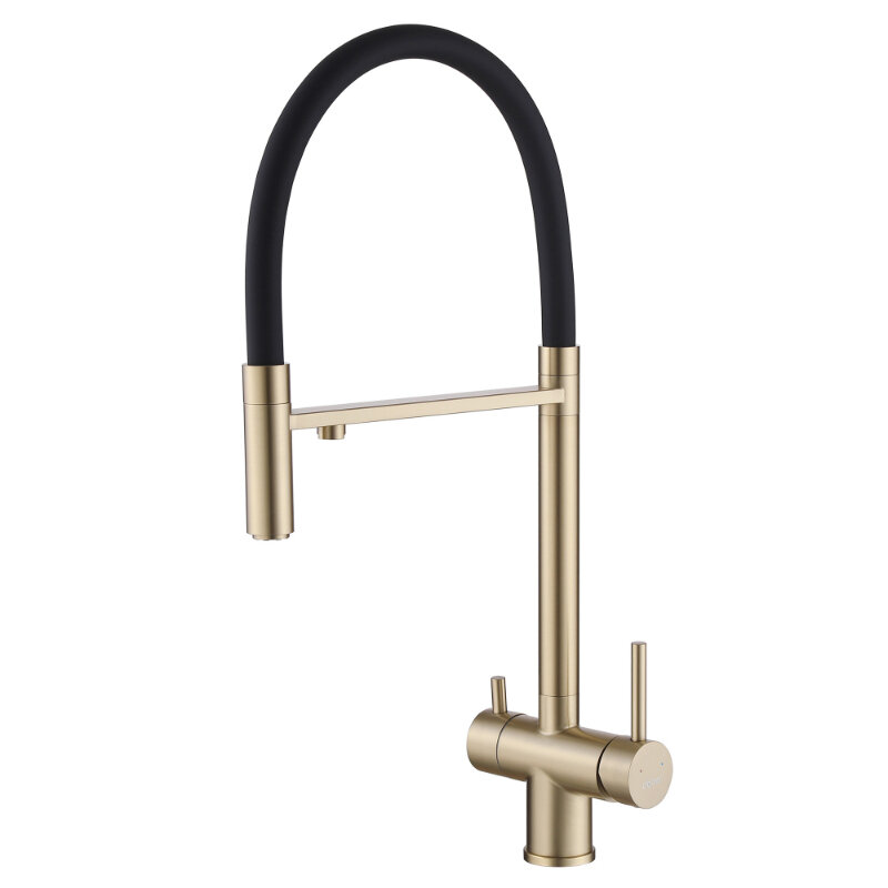 Изображение товара Смеситель для кухонной мойки Abber Wasser Kreis AF81141G с гибким изливом и подключением к фильтру