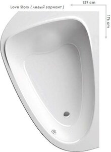 Изображение товара Акриловая ванна Ravak Love Story II, 196 х 113 см, левая, белая, C751000000