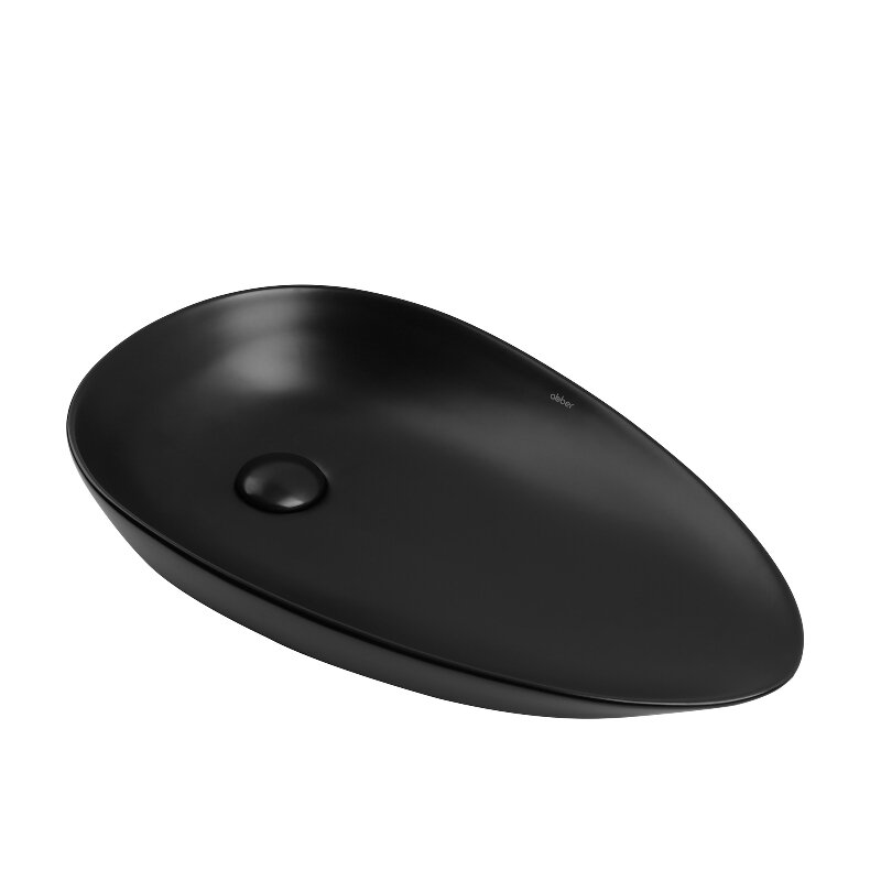 Изображение товара Раковина Abber Bequem AC2117MB, 59 см, фаянс, цвет черный матовый Изображение товара Раковина Abber Bequem AC2117MB, 59 см, фаянс, цвет черный матовый