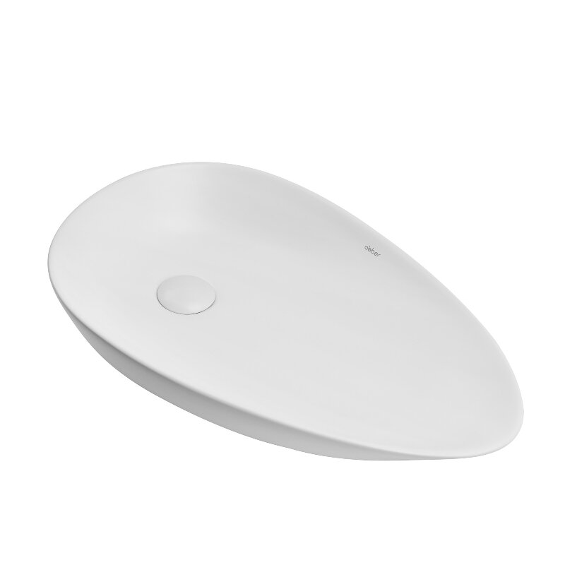 Изображение товара Раковина Abber Bequem AC2117MW 59 см белый матовый фаянс ванная современная угловая