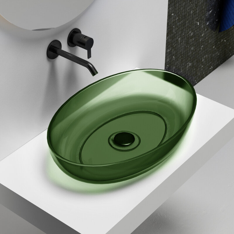 Изображение товара Раковина Abber Kristall AT2801Emerald, 60 см, полиэфирная смола, цвет зеленый Изображение товара Раковина Abber Kristall AT2801Emerald, 60 см, полиэфирная смола, цвет зеленый
