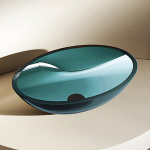 Изображение товара Раковина Abber Kristall AT2802Aquamarin, 50 см, бирюзовая полиэфирная смола