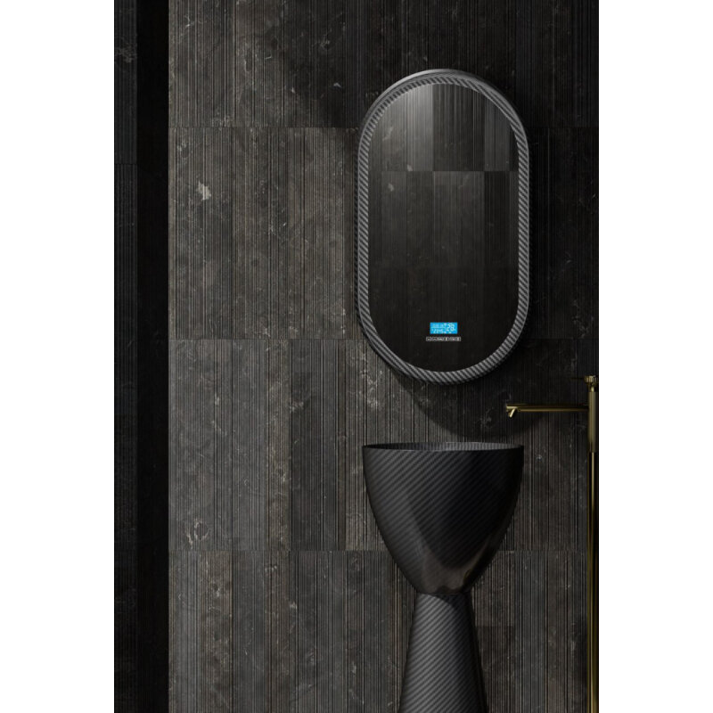 Изображение товара Раковина Abber Karbon AK2003, 45 см, карбон, с донным клапаном, цвет черный