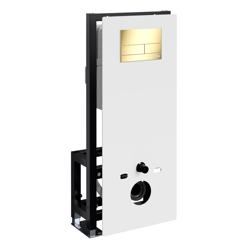 Изображение товара Инсталляция для унитаза WasserKraft Glan 66TLT.010.ME.WH.PG04, стеклянная панель белая, механическа