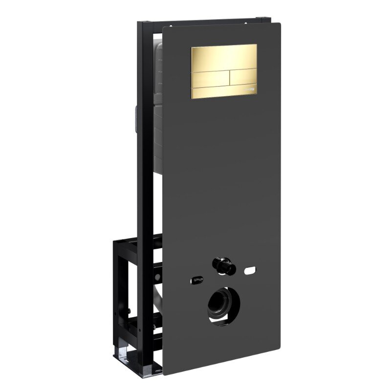 Изображение товара Инсталляция для унитаза WasserKraft Glan 66TLT.010.ME.BL.PG04 черная стеклянная панель