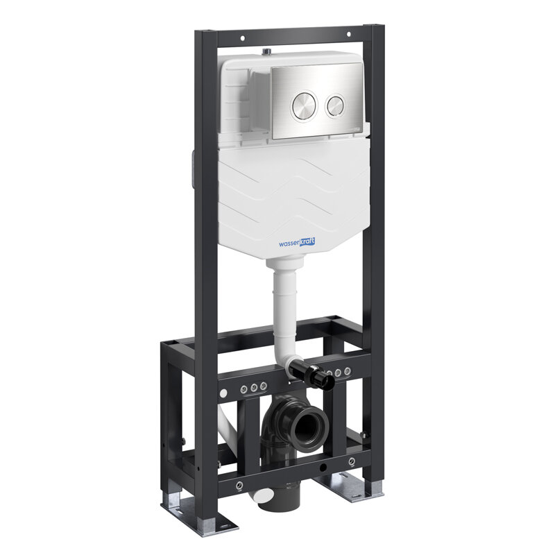 Изображение товара Инсталляция для унитаза WasserKraft Dill 61TLT.010.ME.BN01, механическая клавиша никель