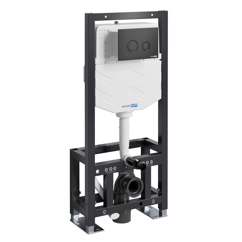 Изображение товара Инсталляция для унитаза WasserKraft Dill 61TLT.010.ME.MB01 механическая клавиша черная матовая