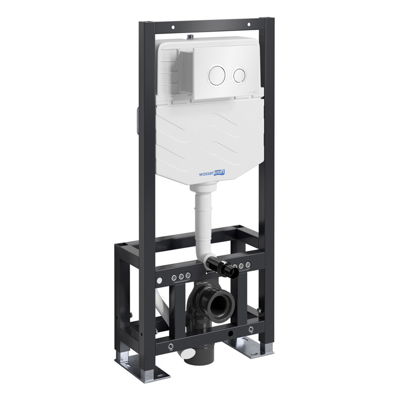 Изображение товара Инсталляция для унитаза WasserKraft Dill 61TLT.010.ME.WH01, механическая клавиша белая, ободки хром Изображение товара Инсталляция для унитаза WasserKraft Dill 61TLT.010.ME.WH01, механическая клавиша белая, ободки хром