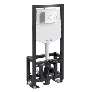 Изображение товара Инсталляция для унитаза WasserKraft Dill 61TLT с механической клавишей, белая, хром