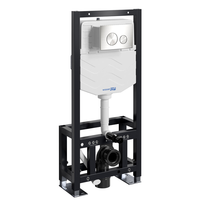 Изображение товара Инсталляция для унитаза WasserKraft Dill 61TLT.010.ME.BN02, механическая клавиша никель