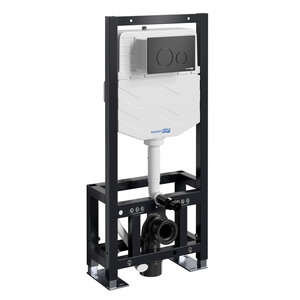 Изображение товара Инсталляция для унитаза WasserKraft Dill 61TLT.010.ME.MB02, механическая клавиша черная матовая