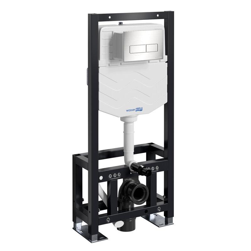 Изображение товара Инсталляция для унитаза WasserKraft Dill 61TLT.010.ME.BN03, механическая клавиша никель