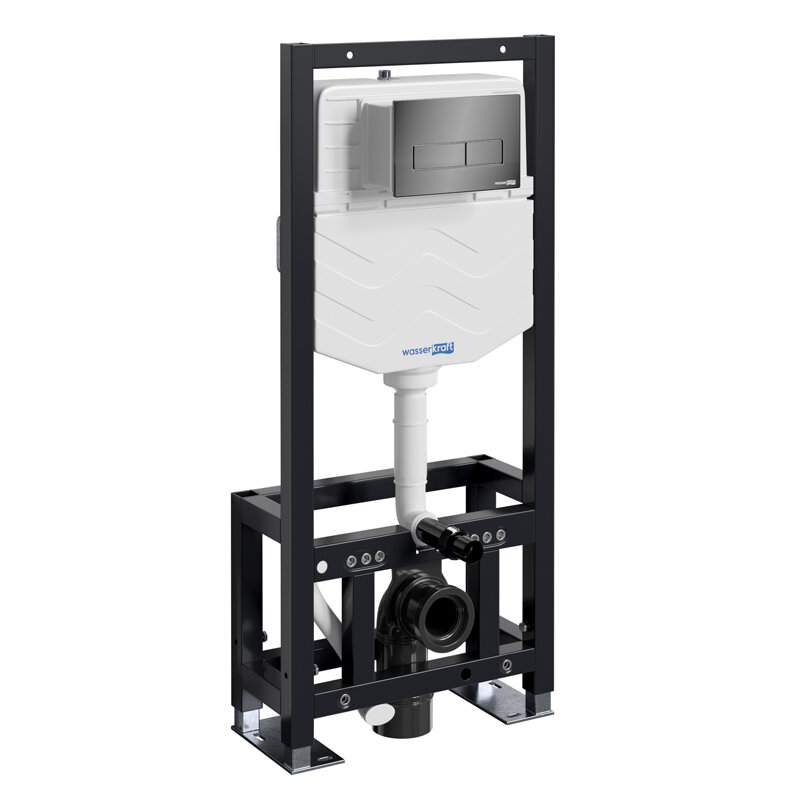 Изображение товара Инсталляция для унитаза WasserKraft Dill 61TLT.010.ME.PB03, механическая клавиша черная
