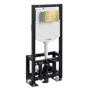 Изображение товара Инсталляция для унитаза WasserKraft Dill 61TLT.010.МЕ.МГ03, механическая клавиша золото матовое