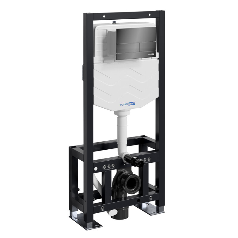 Изображение товара Инсталляция для унитаза WasserKraft Dill 61TLT.010.ME.PB04 механическая черная клавиша