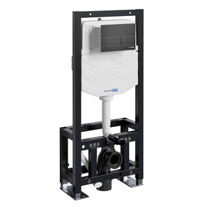 Изображение товара Инсталляция для унитаза WasserKraft Dill 61TLT.010. Механическая клавиша, черный матовый